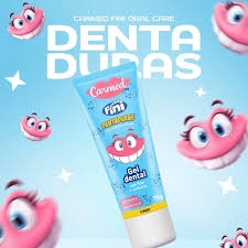 Carmed Fini Dentaduras Gel Dental com Flúor Sabor Framboesa e Morango 70g
