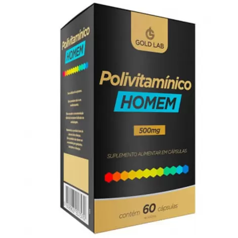 Polivitamínico Homem Gold Lab Com 60 Cápsulas