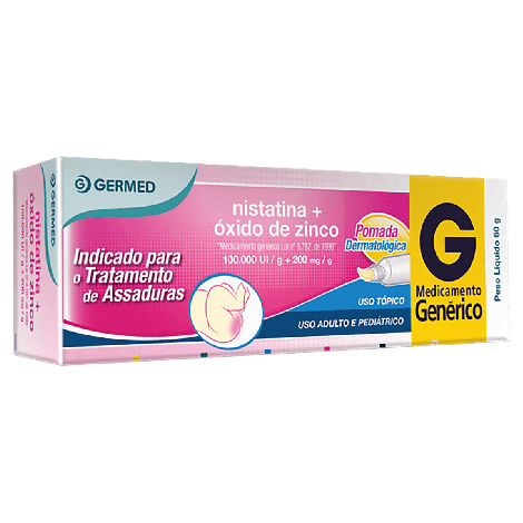 Nistatina + Óxido de Zinco 100.000UI/g + 200mg/g 1 Bisnaga 60 gramas (germed)