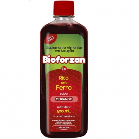 Bioforzan sabor Morango 400 ml Suplemento de Ferro Arte Nativa